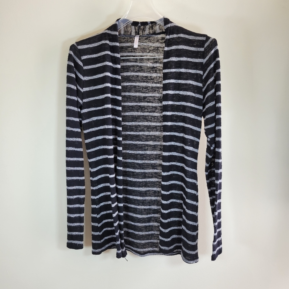 Maternity Pinkblush Striped Black & White Knit Cardigan, Size Small